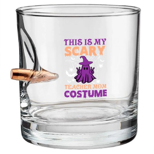 Scary Teacher Halloween Bullet Whiskey Glasses Sublimation Designs