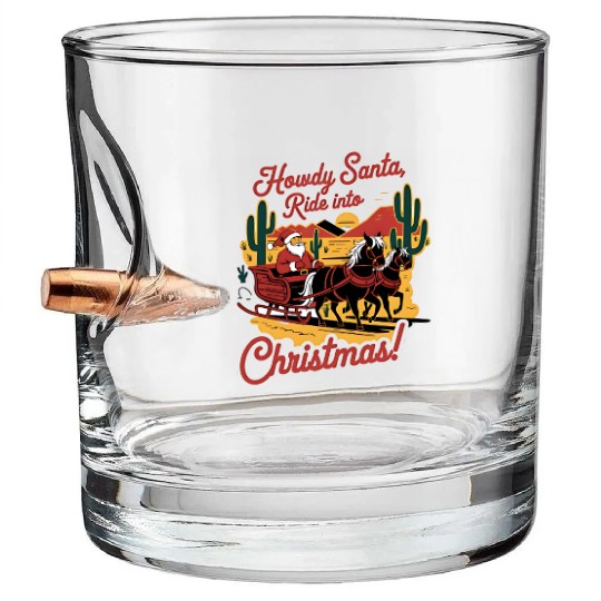 HOWDY SANTA Bullet Whiskey Glasses