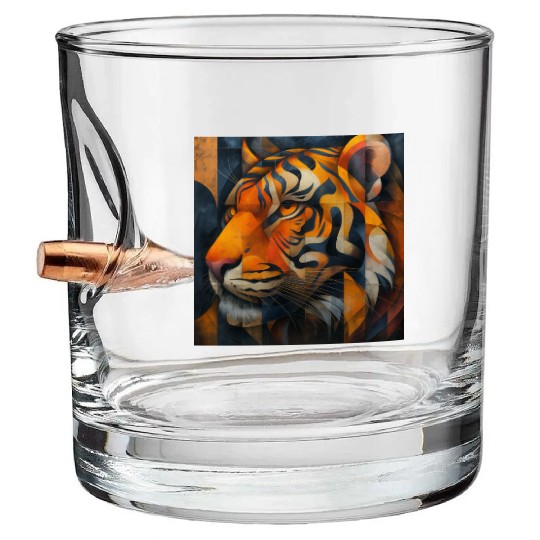 Cubist Tiger Bullet Whiskey Glasses