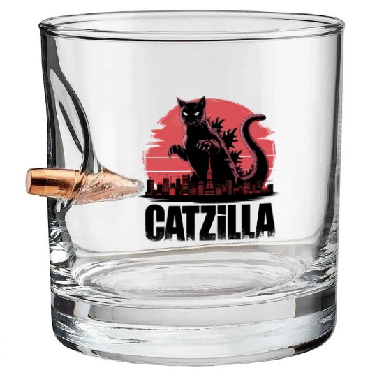Catzilla: Fierce Feline Monster Bullet Whiskey Glasses