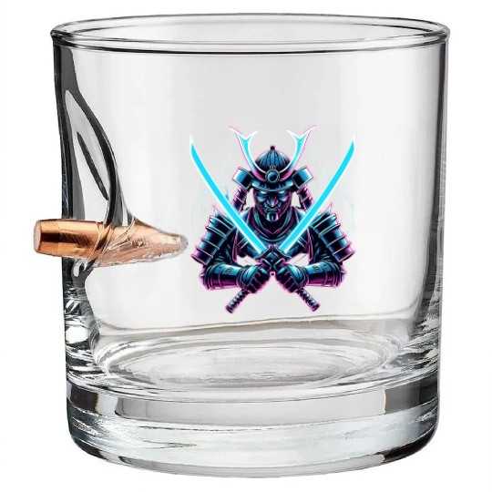 Neon Samurai Bullet Whiskey Glasses