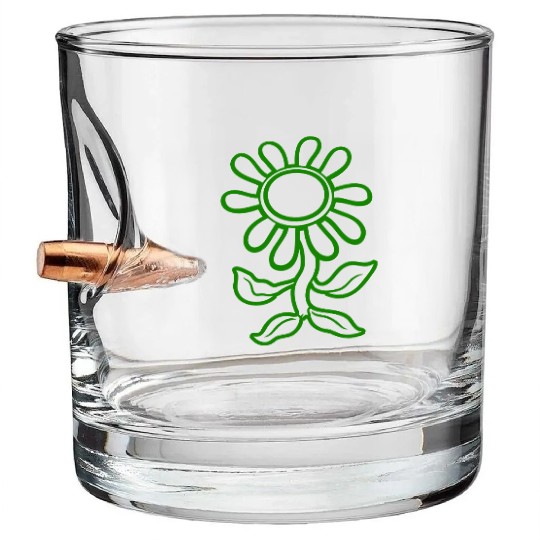 Little Happy Sunflower Flower Dancing Cartoon Fun Bullet Whiskey Glasses