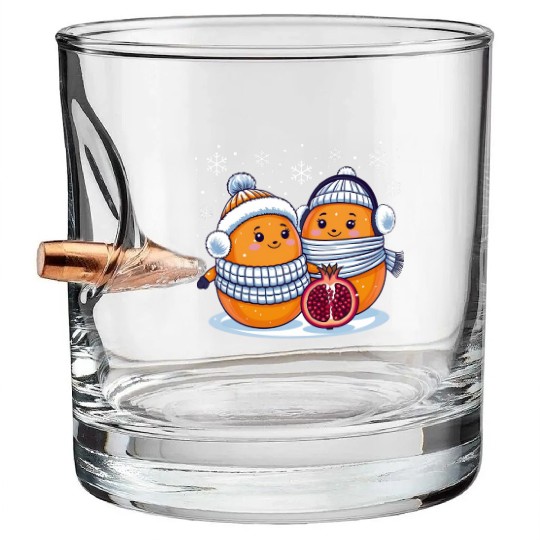Cozy Winter Fruits: Oranges & Pomegranate Bullet Whiskey Glasses