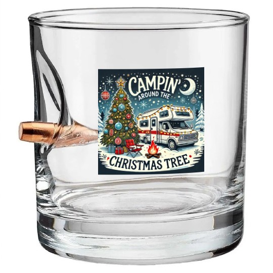campin around christmas tree final correct Bullet Whiskey Glasses