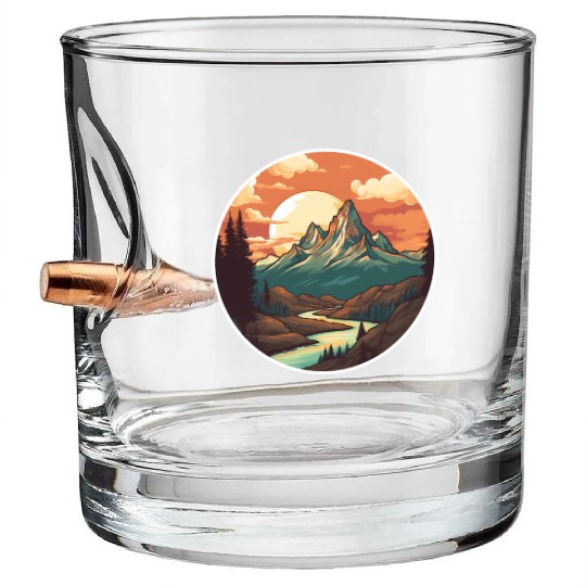 Nature Hiking Landscape Bullet Whiskey Glasses
