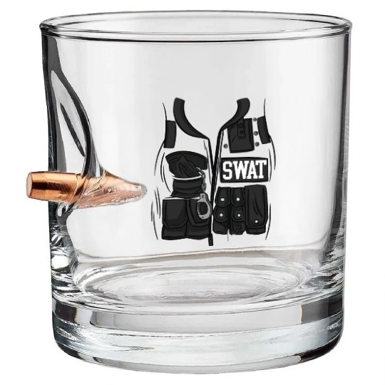 SWAT Costume Funny Halloween Costume SWAT Bullet Whiskey Glasses