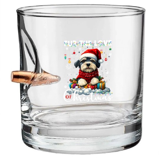 Shih Tzu Christmas Tree Lights Decorations Dog Bullet Whiskey Glasses