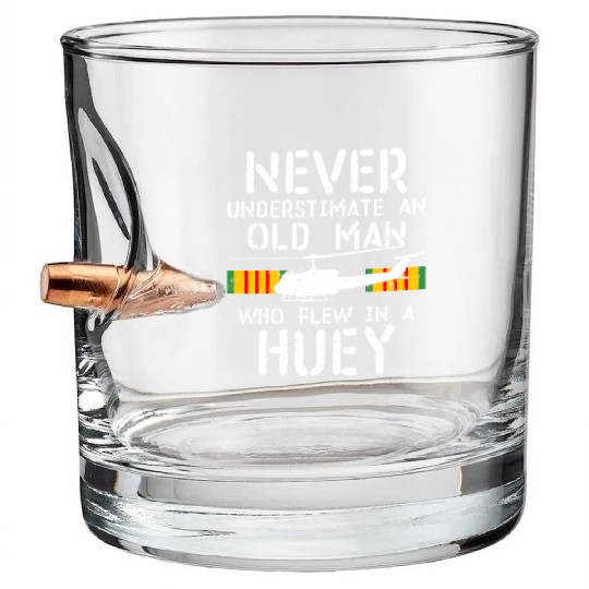 Sky Warriors: Huey Pilots of the Vietnam War Bullet Whiskey Glasses