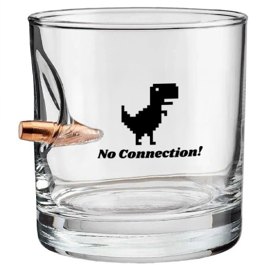 No Connection - Dino Pixel Art Bullet Whiskey Glasses Classic