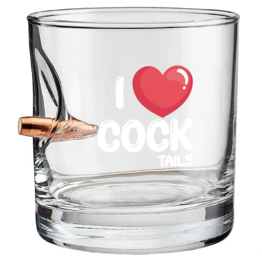 Funny I Love Cocktails 2 Bullet Whiskey Glasses
