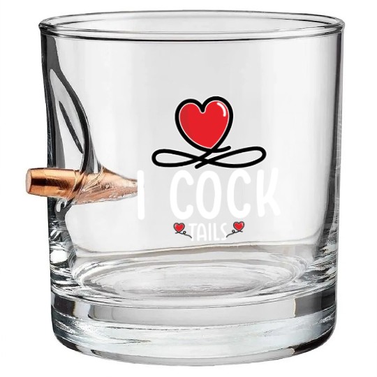 Funny I Love Cocktails 6 Bullet Whiskey Glasses