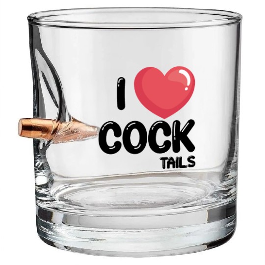 Funny I Love Cocktails 1 Bullet Whiskey Glasses