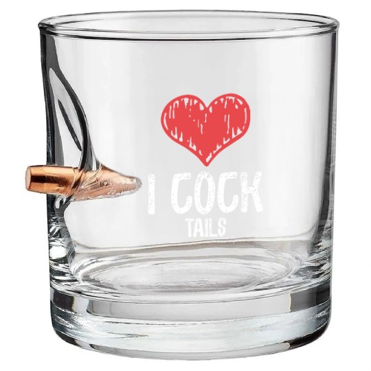 Funny I Love Cocktails 4 Bullet Whiskey Glasses