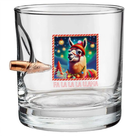Fa La La La LLama Bullet Whiskey Glasses