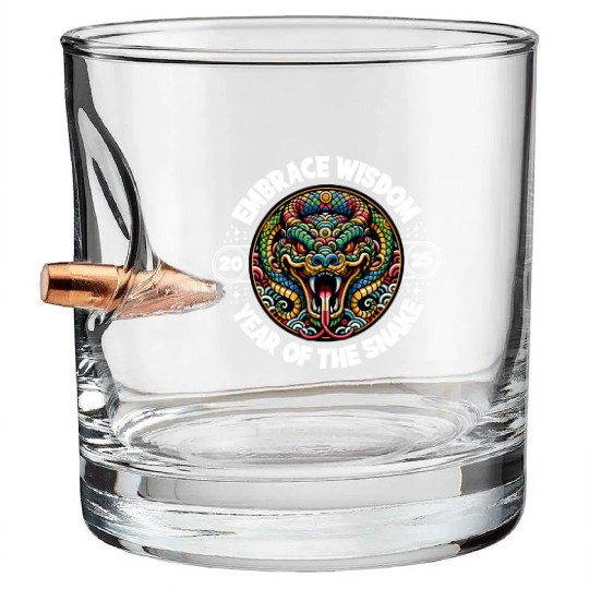 Embrace Wisdom 2025 Year of the Snake Bullet Whiskey Glasses