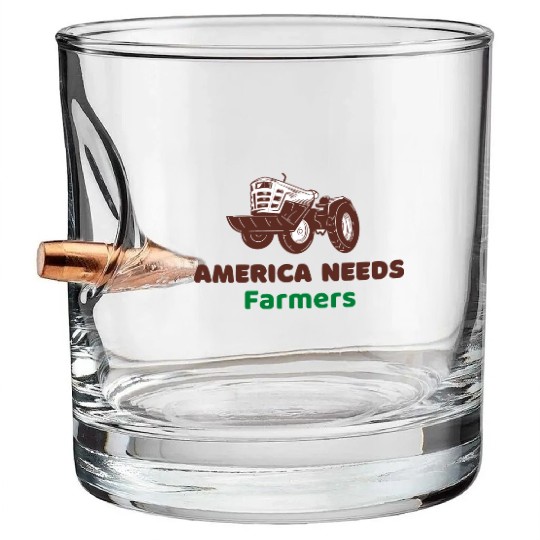 America Needs Farmers Bullet Whiskey Glasses