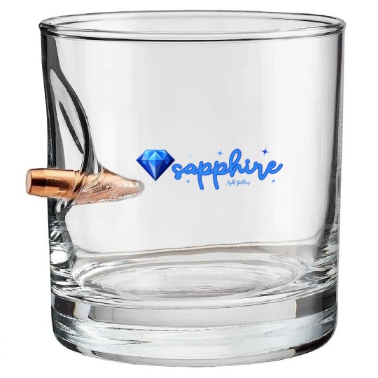 Sapphire gemstone jewel Bullet Whiskey Glasses