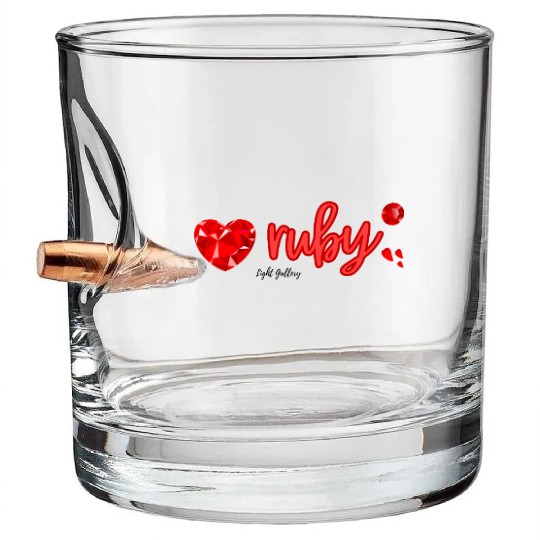 Ruby gemstone jewel Bullet Whiskey Glasses