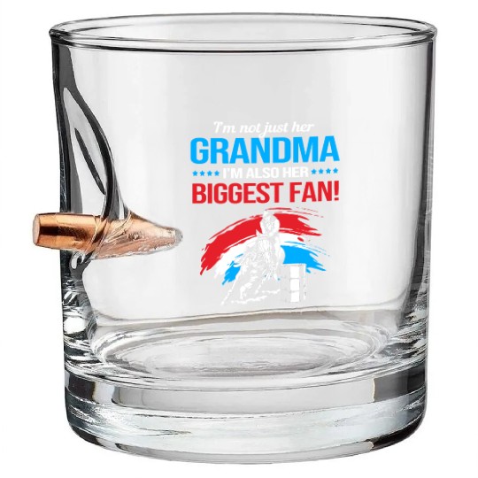 Grandma Biggest Fan Barrel Racing Grandma Bullet Whiskey Glasses