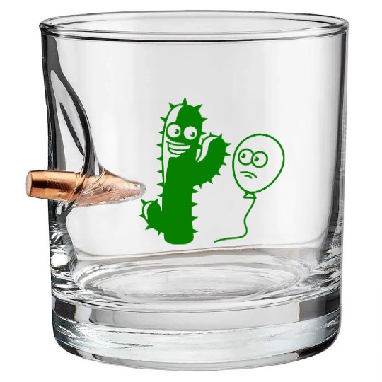 Cactus Balloon Friends Handshake Greeting Spikes Bullet Whiskey Glasses