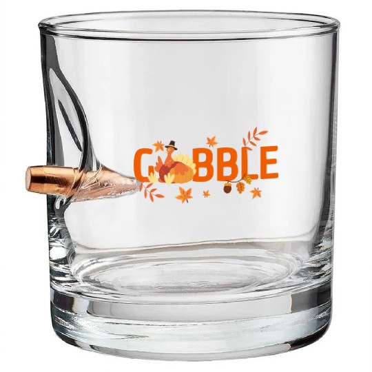 GOBBLE TURKEY PODIATRIST FUNNY THANKSGIVING Bullet Whiskey Glasses