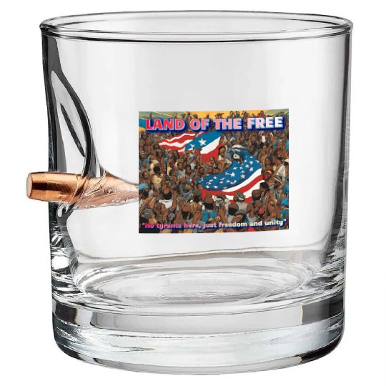 Land Of The Free Bullet Whiskey Glasses