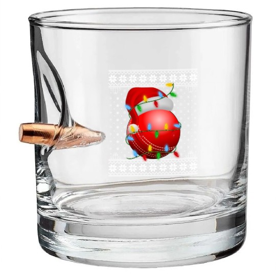 Cricket Ball Christmas Bullet Whiskey Glasses