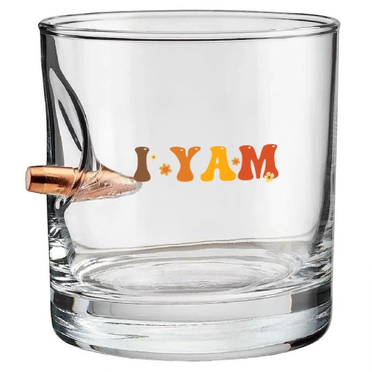 Sweet Potato I Yam Groovy Flower Bullet Whiskey Glasses