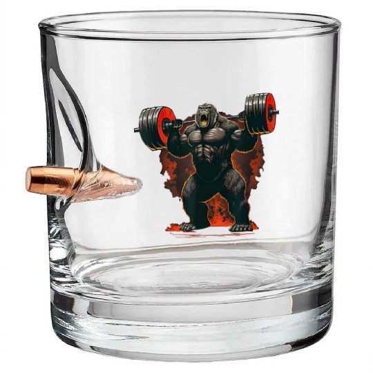 NEW LIMITED Gorilla Gym Beast Workout Weights Bullet Whiskey Glasses
