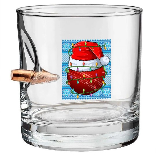 Cricket Ball Christmas Lights Bullet Whiskey Glasses