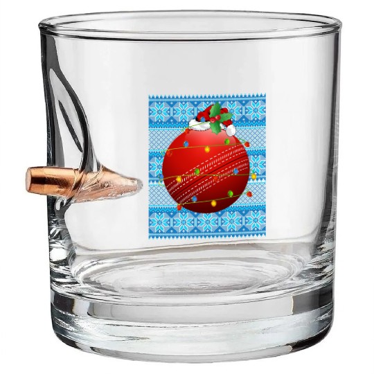 Cricket Ball Christmas Lights Bullet Whiskey Glasses