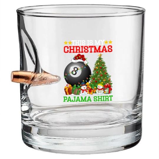 Billiards Christmas Tree Lights Bullet Whiskey Glasses