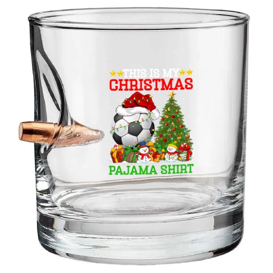 Soccer Christmas Tree Lights Bullet Whiskey Glasses