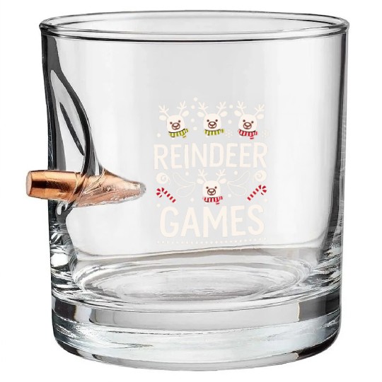 Playful Holiday Reindeer Cute Bullet Whiskey Glasses