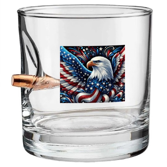 Patriotic Eagle Bullet Whiskey Glasses