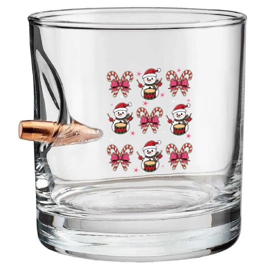 Cute Christmas, Funny Christmas, Snowman Christmas Bullet Whiskey Glasses