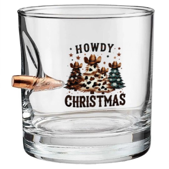 Howdy Christmas, Western Christmas Bullet Whiskey Glasses