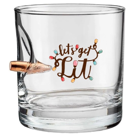 Lets Get Lit, Merry Christmas Bullet Whiskey Glasses