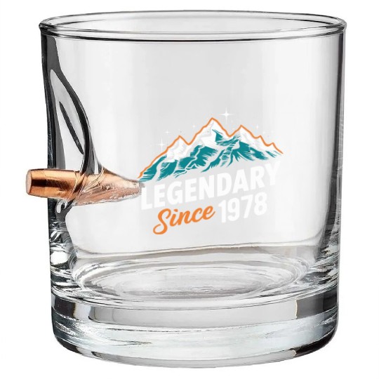 Legendary Since 1978 Hiker Birthday Mountain Bullet Whiskey Glasses