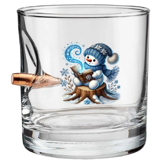 Snowman Christmas, Merry Christmas Bullet Whiskey Glasses