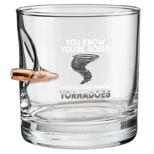 Funny science humor nerd geek tornado Bullet Whiskey Glasses