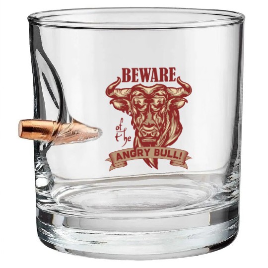 Angry bull Bullet Whiskey Glasses