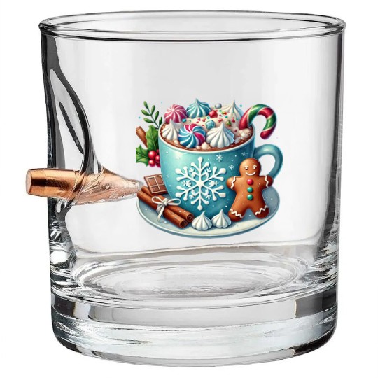 Christmas Ice Cream, Christmas Coteque Bullet Whiskey Glasses