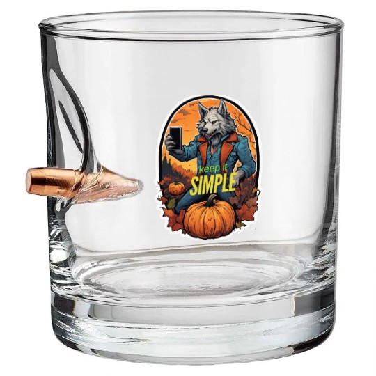Werewolf Selfie: Pumpkin Patch Edition Unique T-Sh Bullet Whiskey Glasses