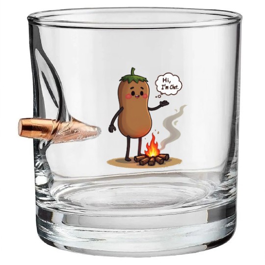 Chestnuts Roasting Christmas Cartoon Bullet Whiskey Glasses