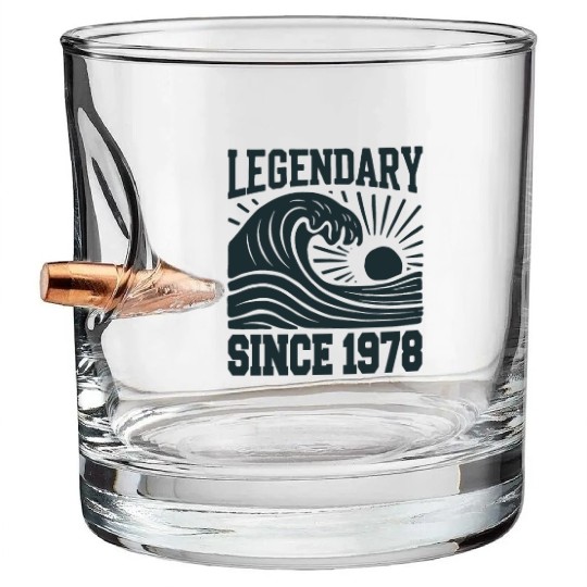 Legendary Since 1978 Birthday Vibes Bullet Whiskey Glasses