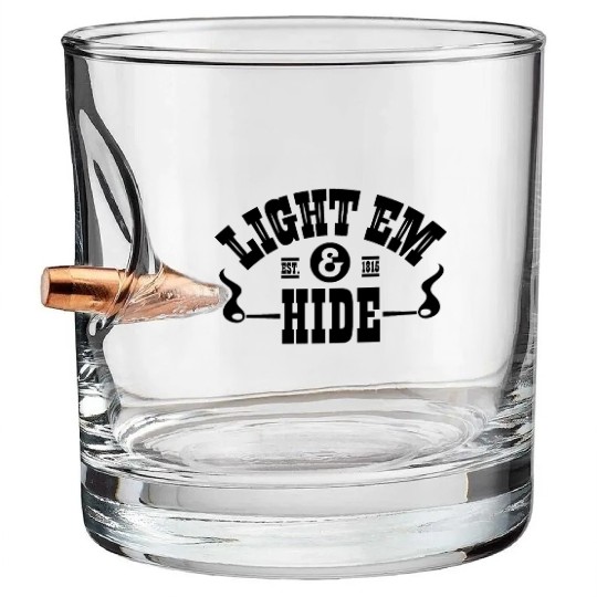 Litem and Hide Classic Black Logo Bullet Whiskey Glasses