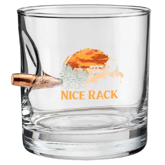 Nice Rack Deer Hunting Elk Hunter Animal Stalking Bullet Whiskey Glasses