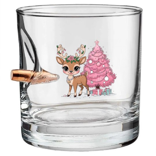 Coquette Christmas Reindeer Bullet Whiskey Glasses