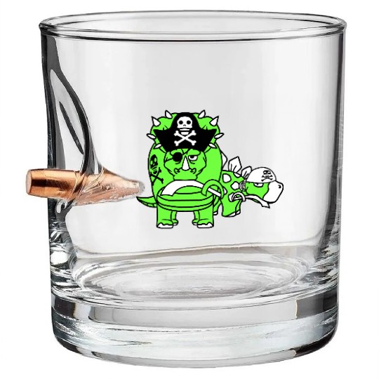 Triceratops Stegosaurus 2 Dinosaur Pirates Dinos Bullet Whiskey Glasses